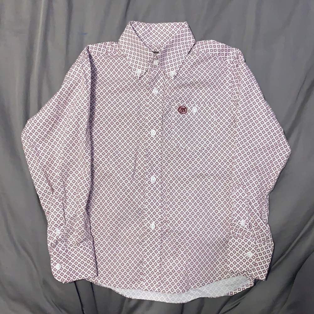 Wrangler Maroon Print Long Sleeve Shirt